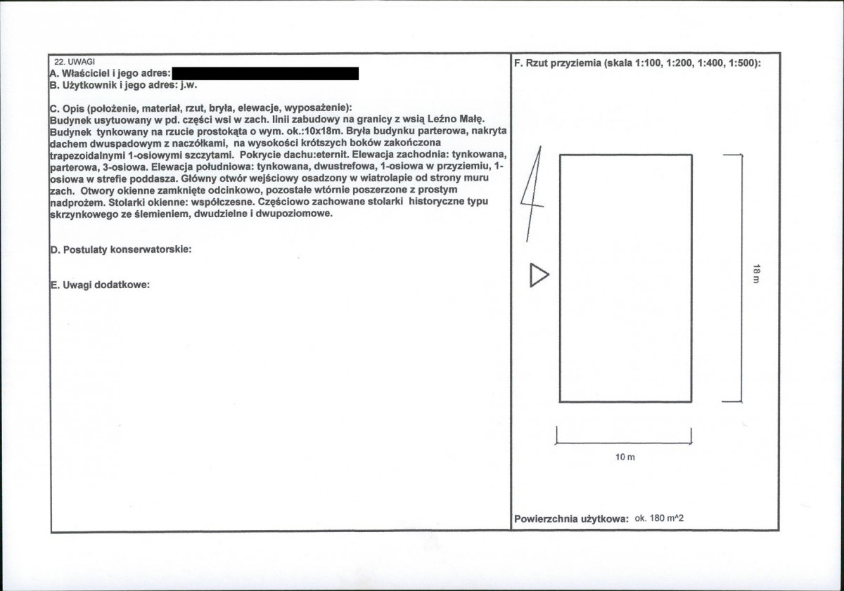 KEZN - Karta obiektu niewpisanego do rejestru, skan nr 2