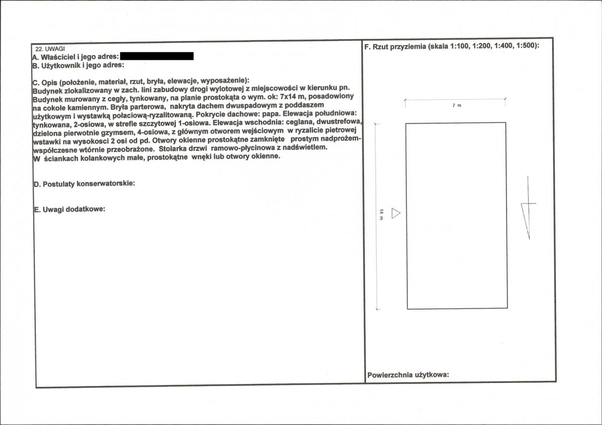 KEZN - Karta obiektu niewpisanego do rejestru, skan nr 2
