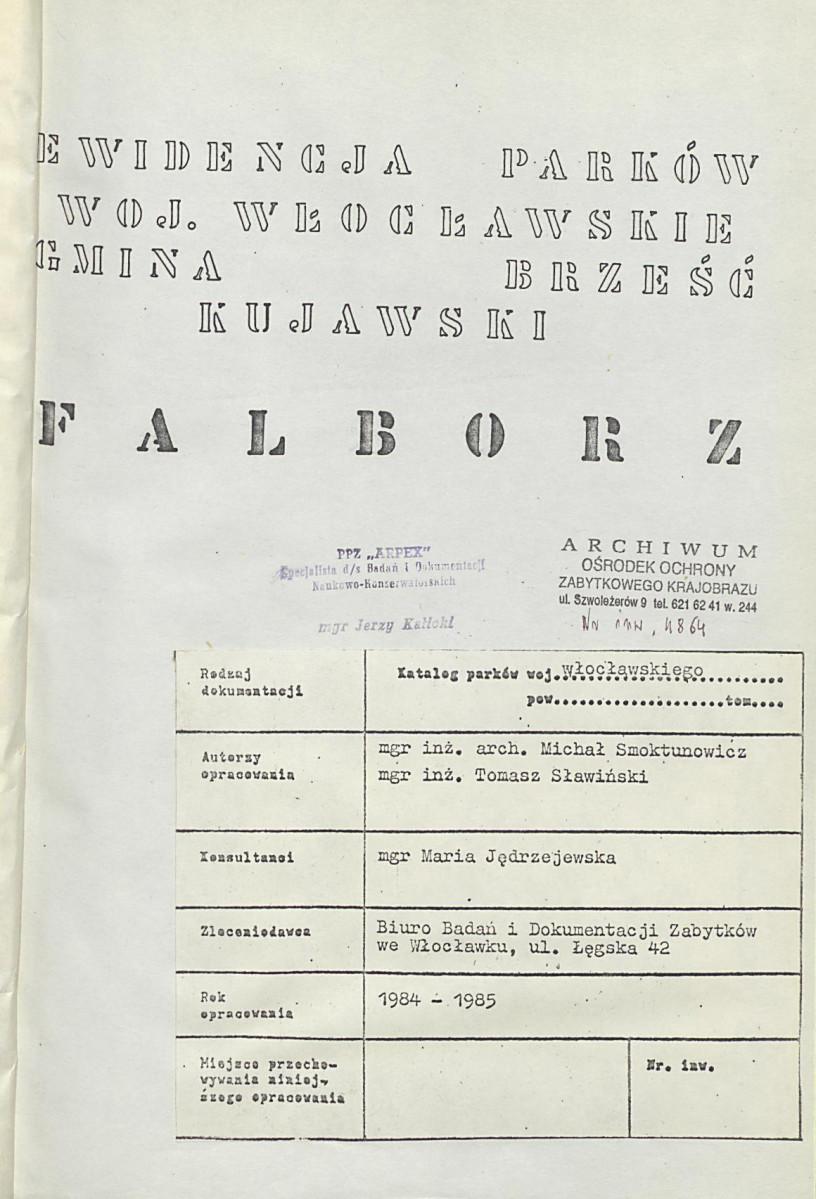 EP - Ewidencja parkowa, skan nr 4