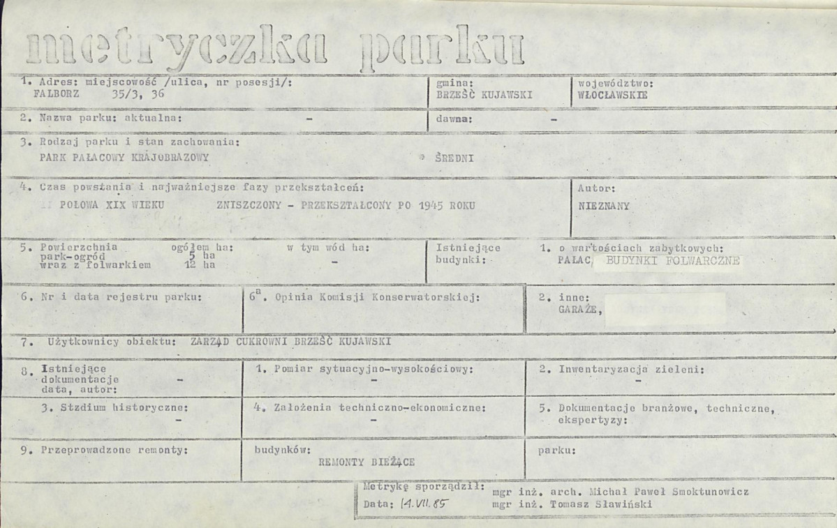EP - Ewidencja parkowa, skan nr 6