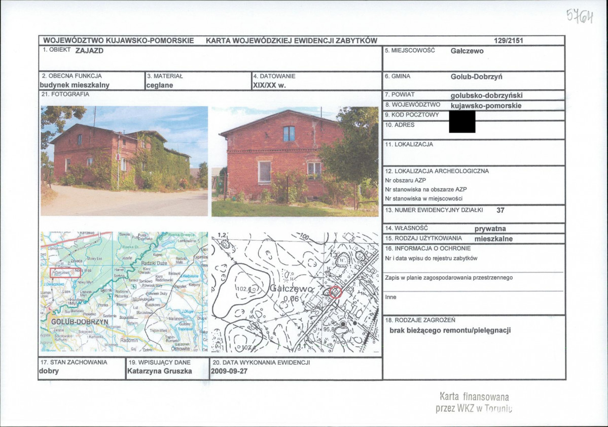 KEZN - Karta obiektu niewpisanego do rejestru, skan nr 1