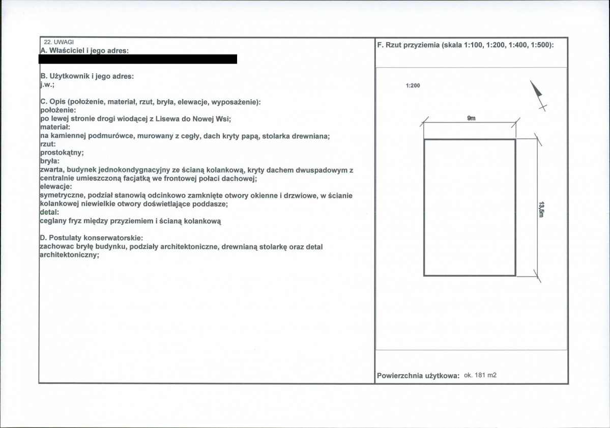 KEZN - Karta obiektu niewpisanego do rejestru, skan nr 2