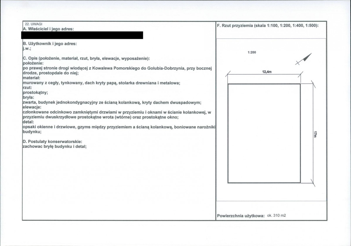KEZN - Karta obiektu niewpisanego do rejestru, skan nr 2