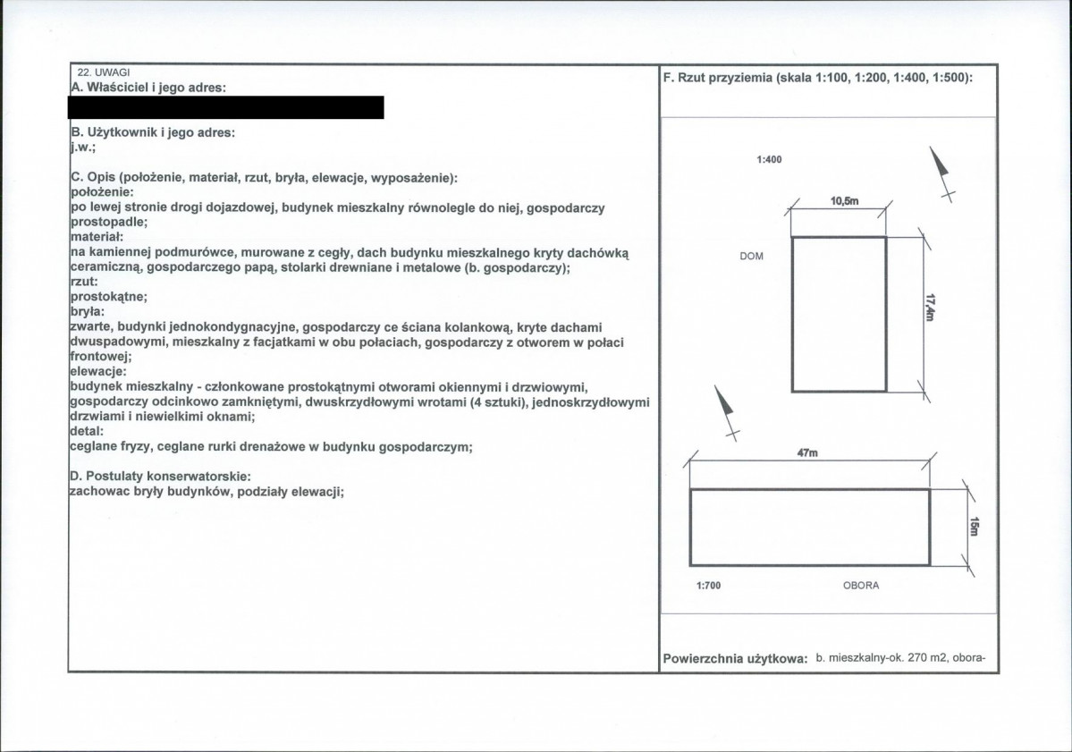 KEZN - Karta obiektu niewpisanego do rejestru, skan nr 2