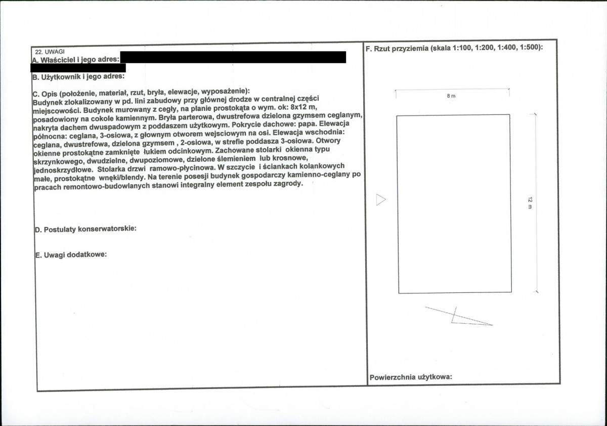 KEZN - Karta obiektu niewpisanego do rejestru, skan nr 2