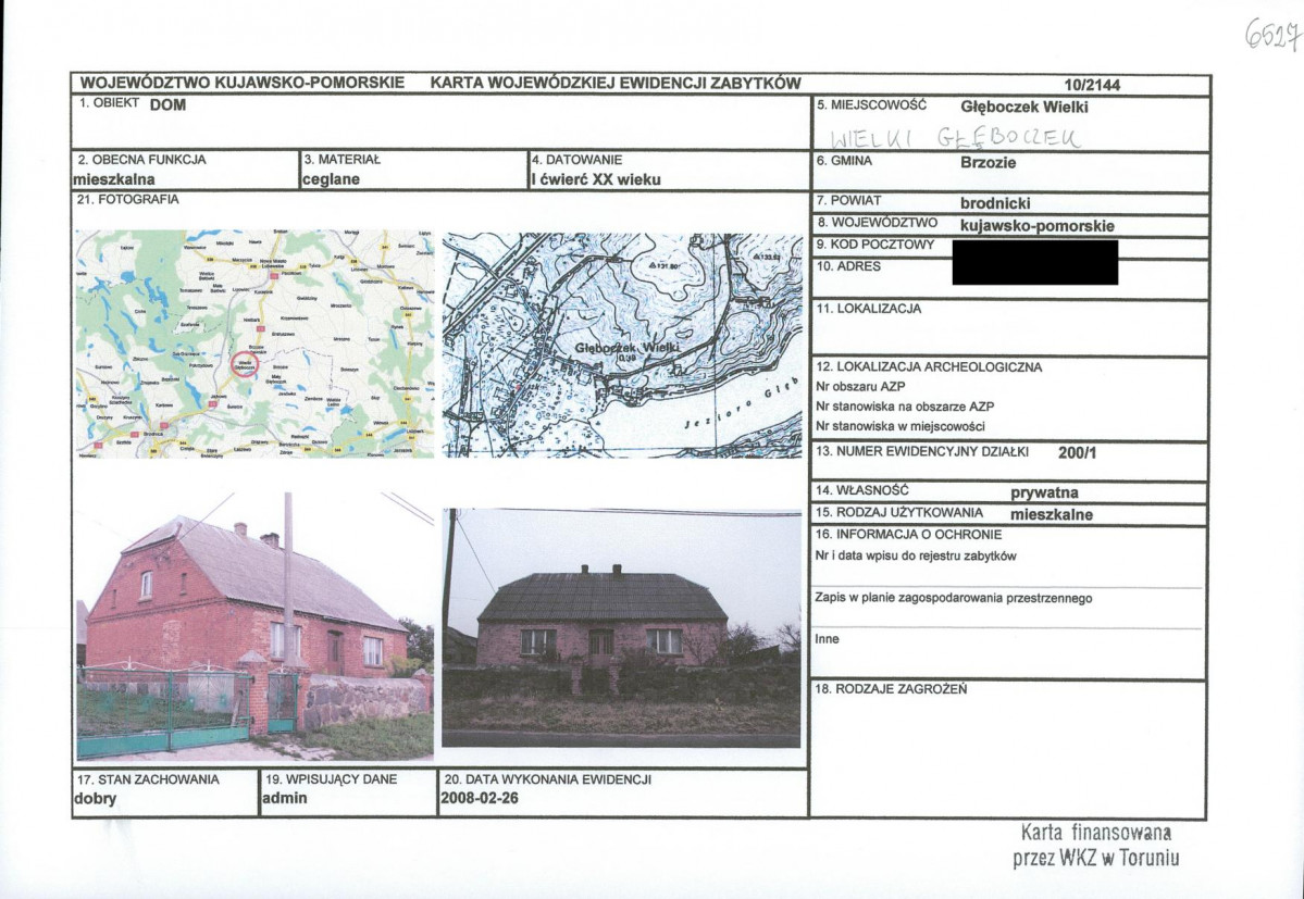 KEZN - Karta obiektu niewpisanego do rejestru, skan nr 1
