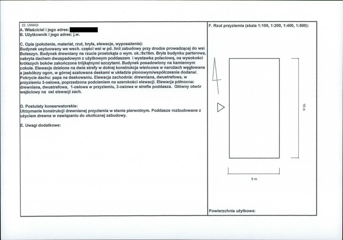 KEZN - Karta obiektu niewpisanego do rejestru, skan nr 2