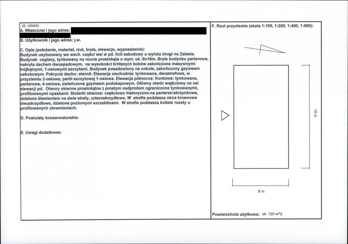 KEZN - Karta obiektu niewpisanego do rejestru, skan nr 2