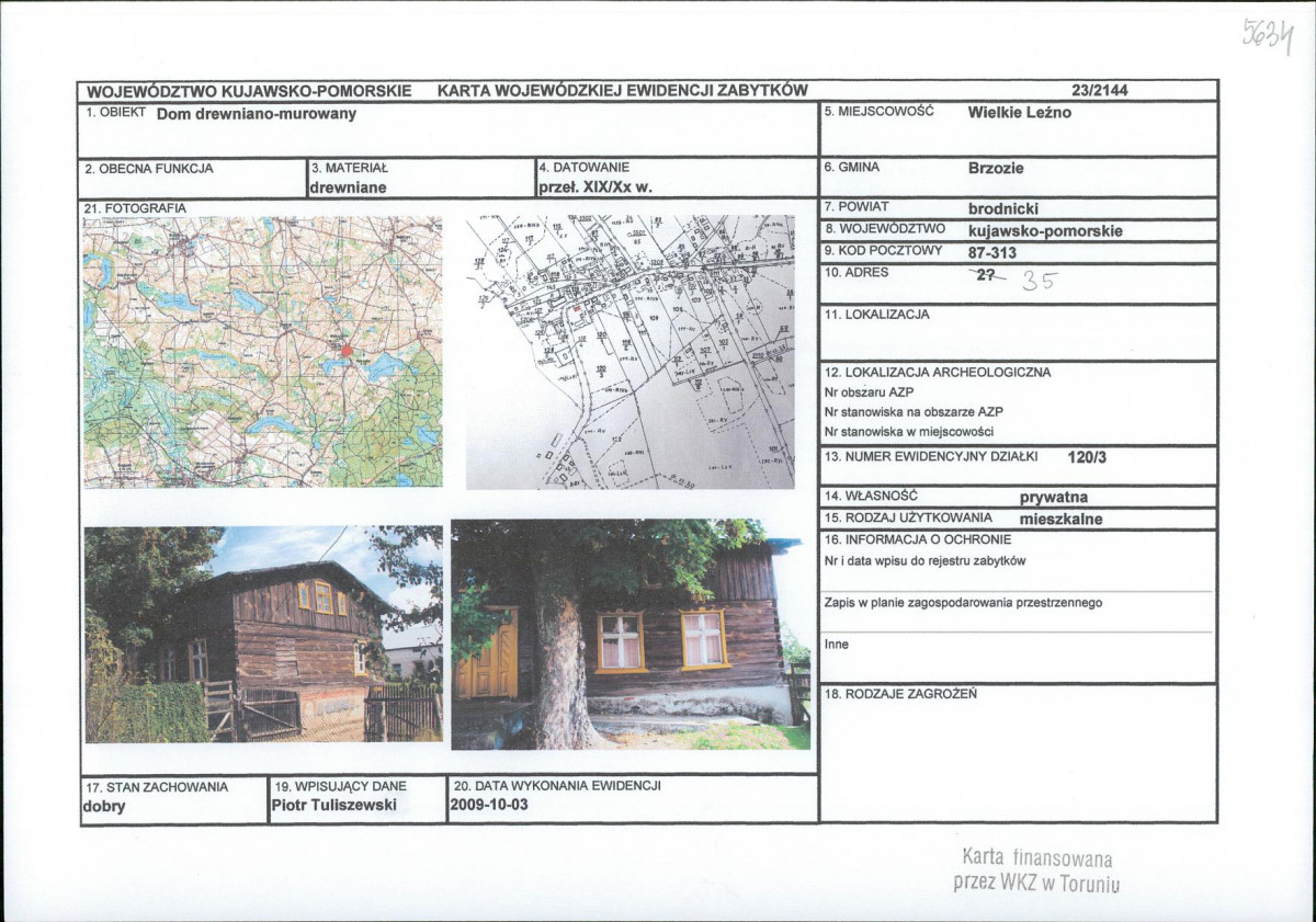KEZN - Karta obiektu niewpisanego do rejestru, skan nr 1