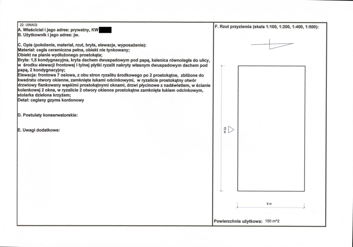 KEZN - Karta obiektu niewpisanego do rejestru, skan nr 2