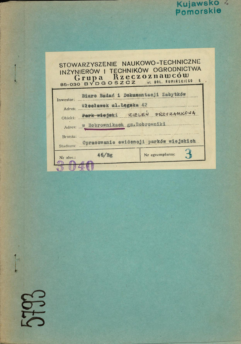 EP - Ewidencja parkowa, skan nr 1