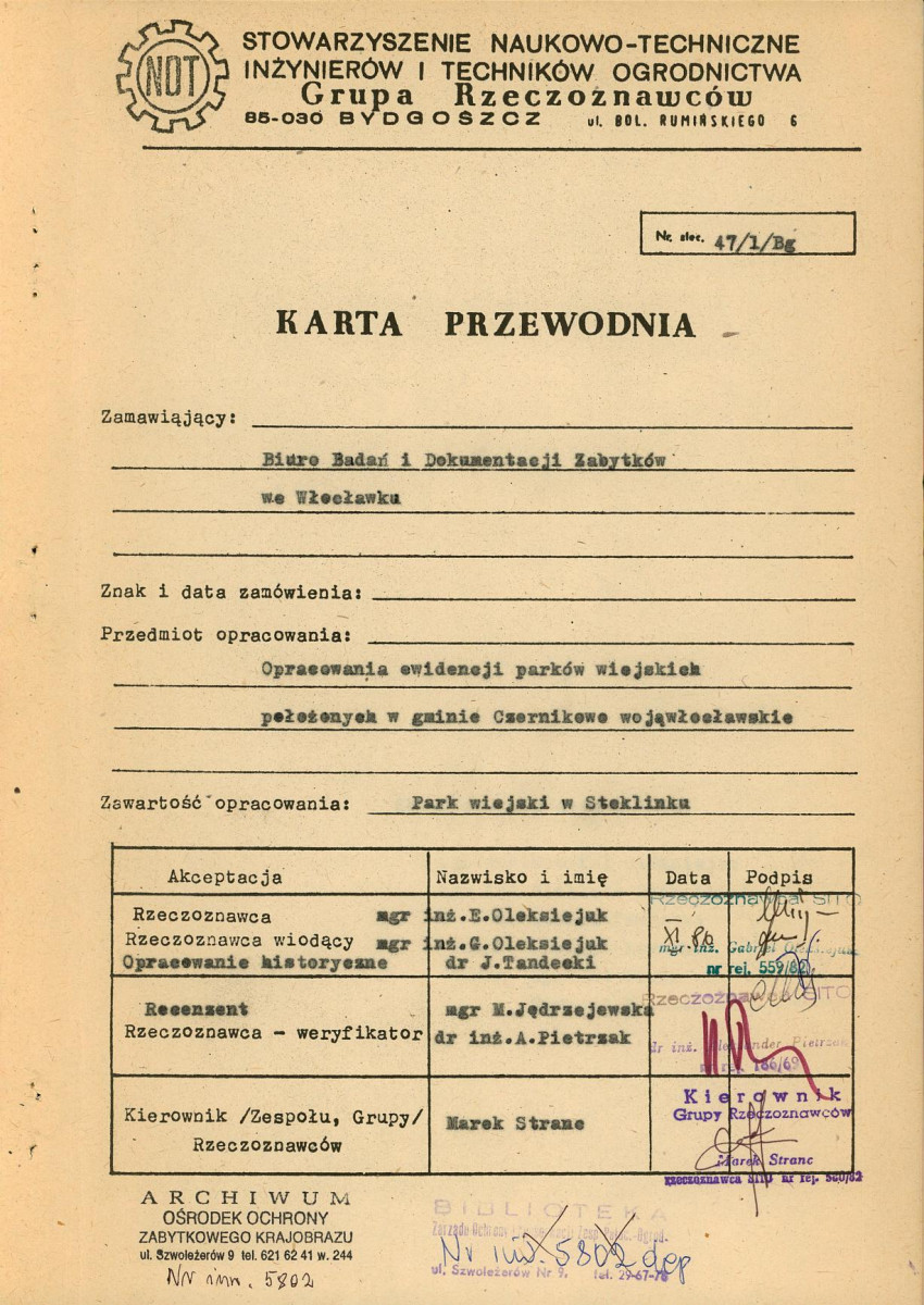 Ewidencja parkowa, skan nr 4