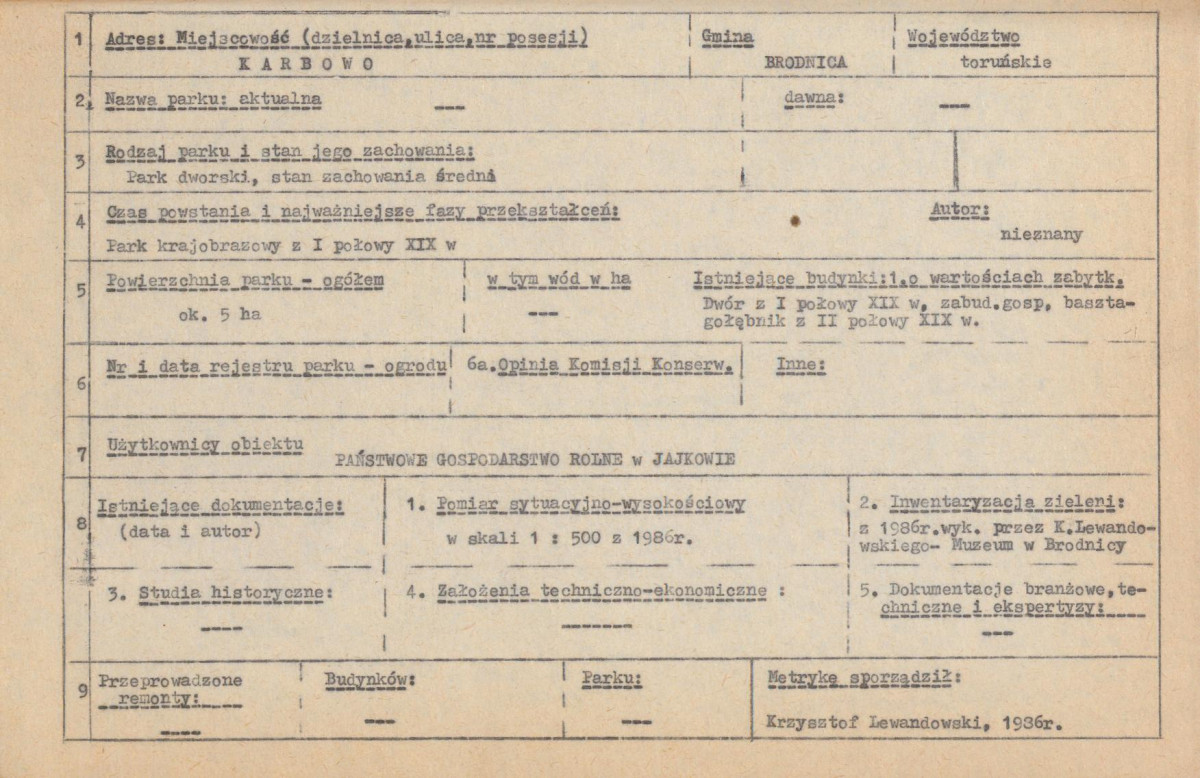 Ewidencja parkowa, skan nr 7