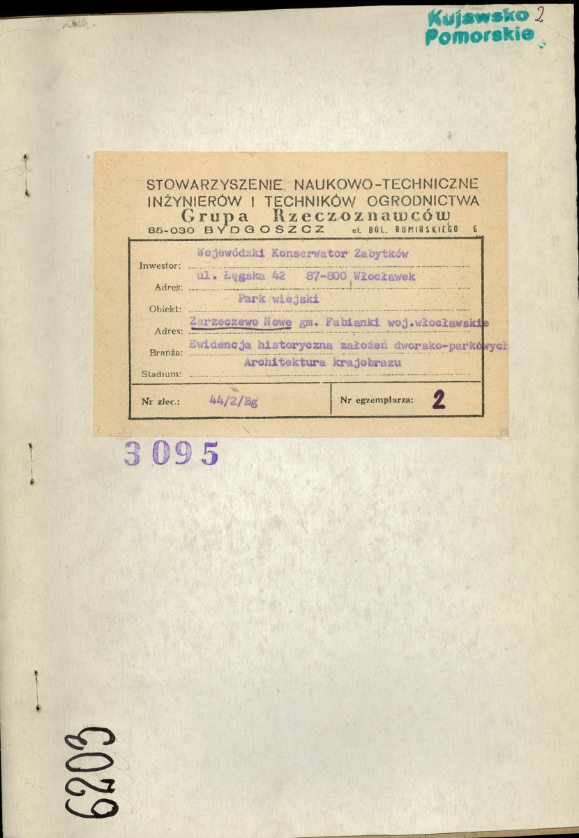 EP - Ewidencja parkowa, skan nr 1