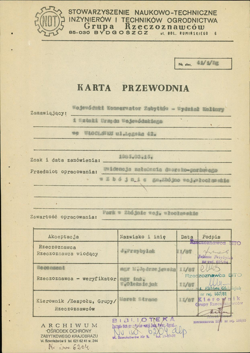 Ewidencja parkowa, skan nr 4