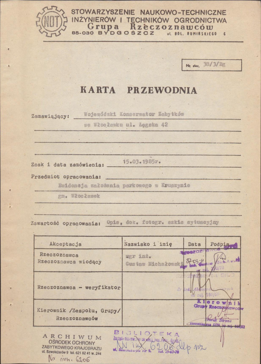 EP - Ewidencja parkowa, skan nr 5