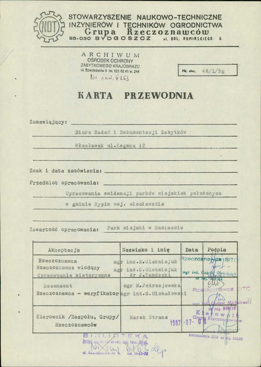 Ewidencja parkowa, skan nr 4