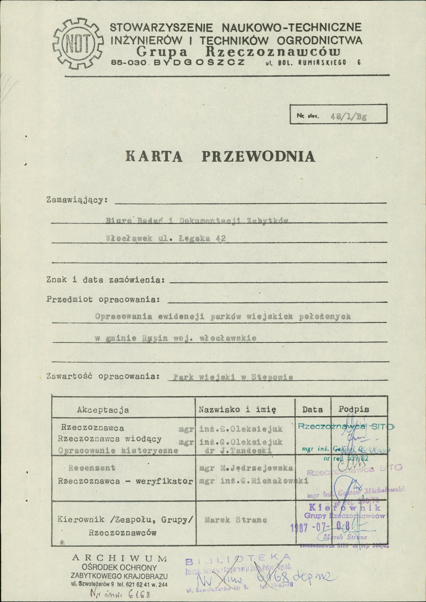 EP - Ewidencja parkowa, skan nr 4