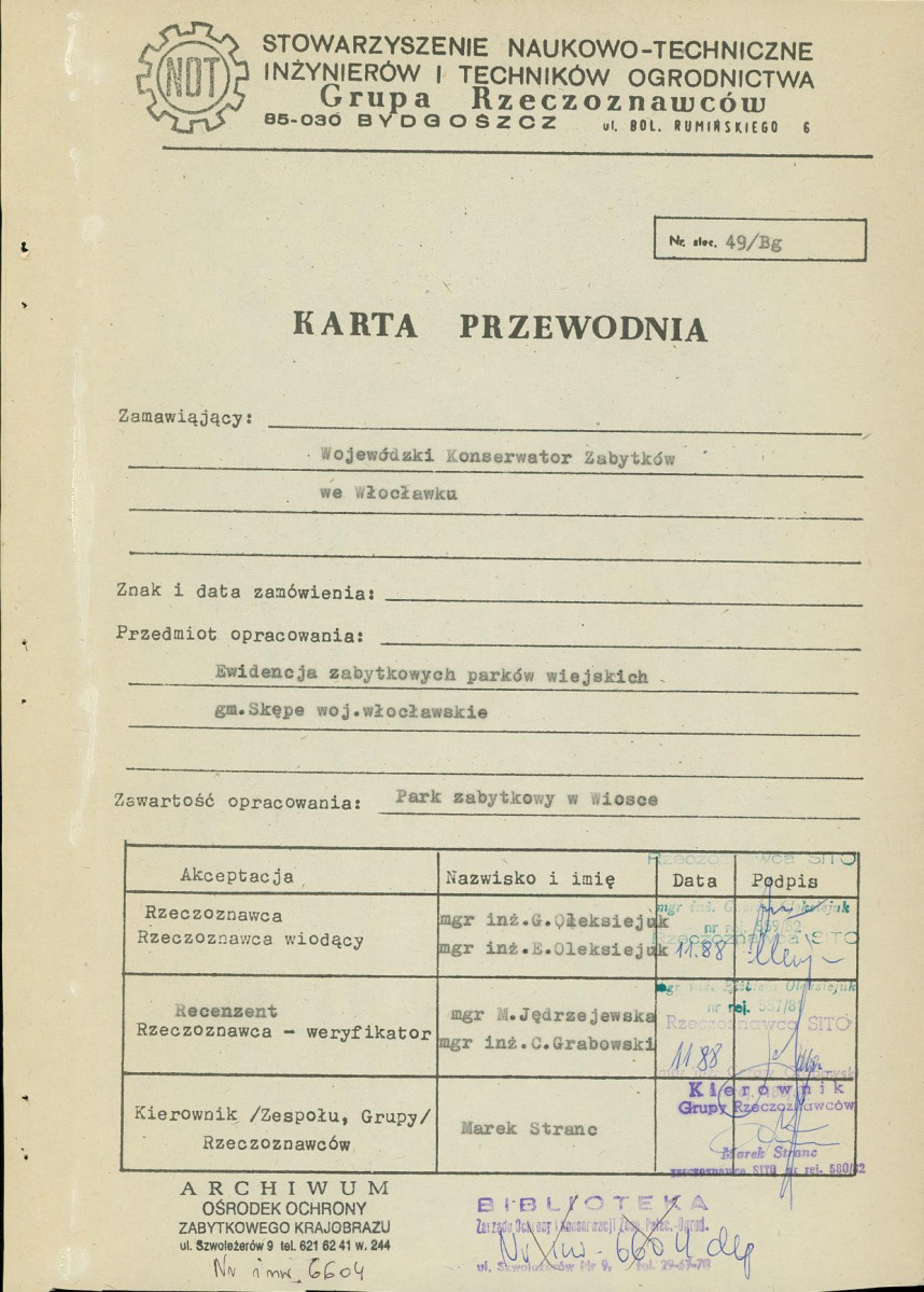 EP - Ewidencja parkowa, skan nr 4