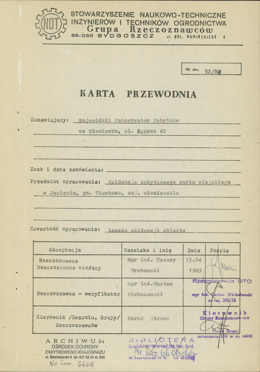 EP - Ewidencja parkowa, skan nr 4