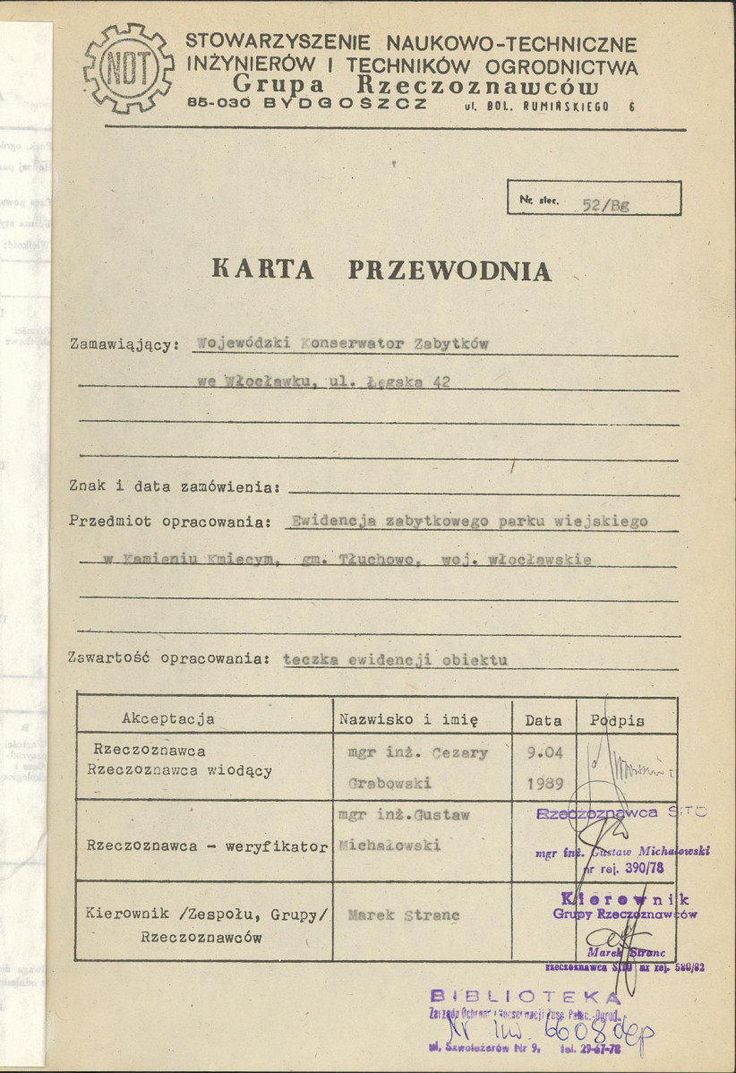EP - Ewidencja parkowa, skan nr 4
