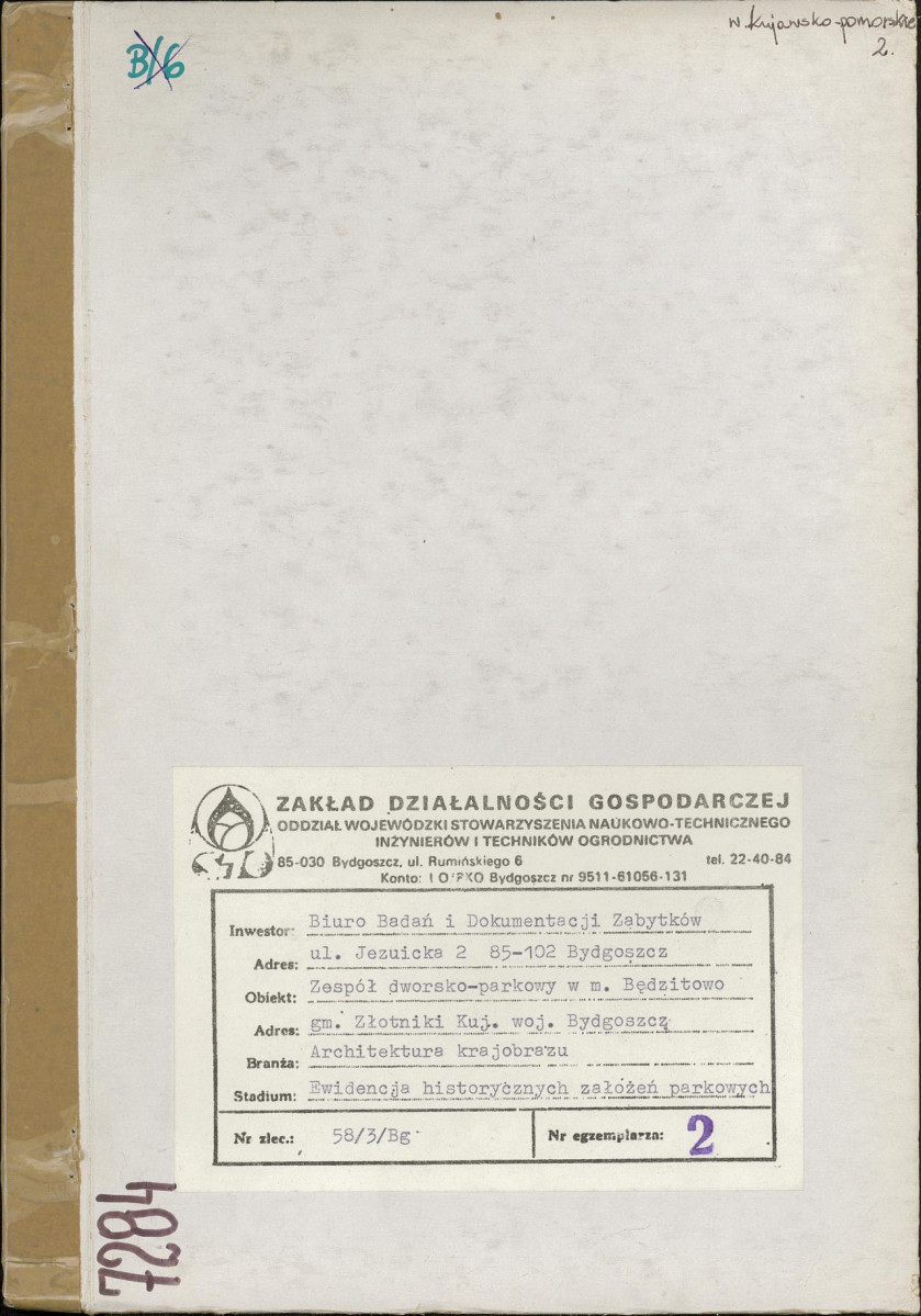 EP - Ewidencja parkowa, skan nr 1