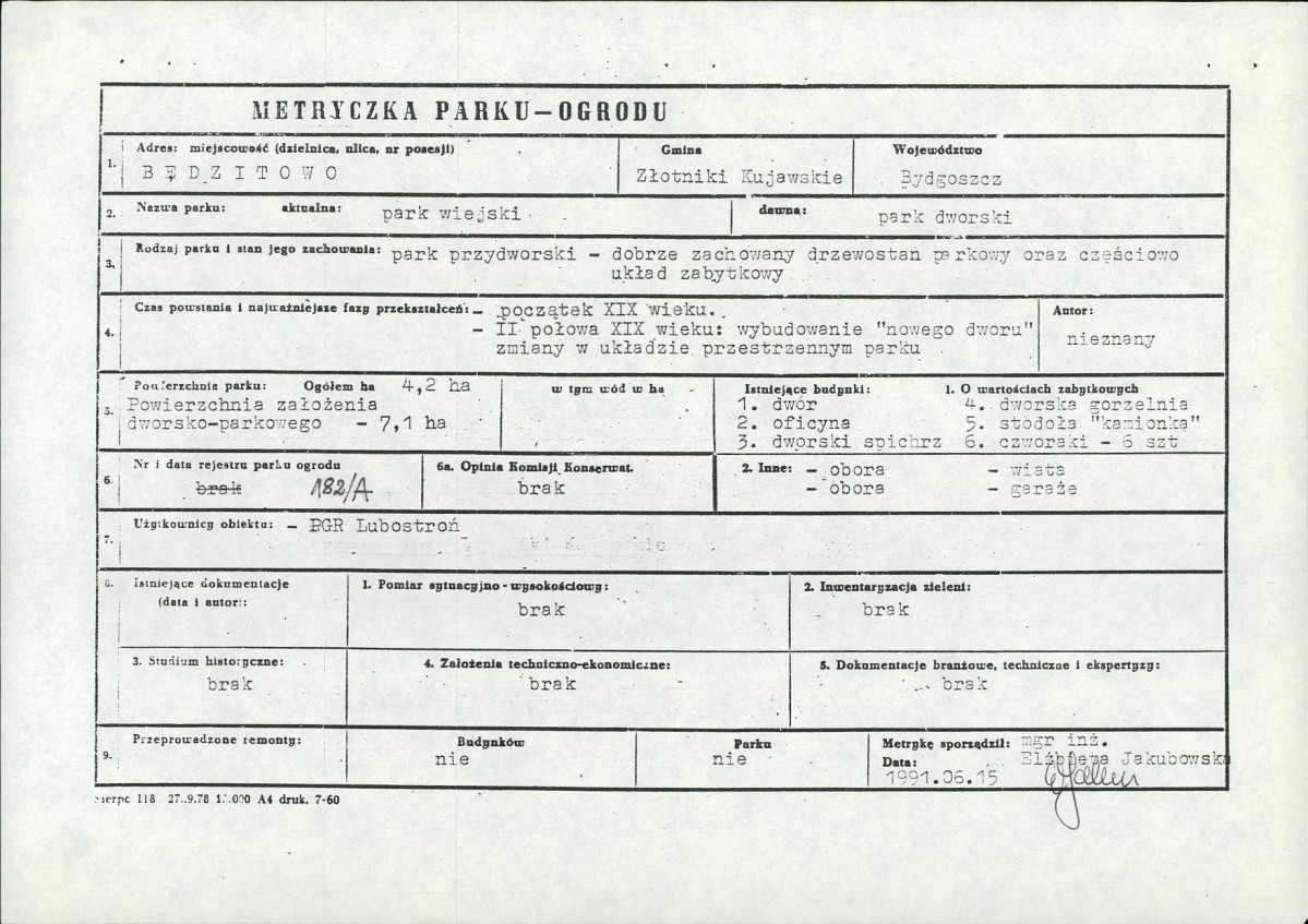 EP - Ewidencja parkowa, skan nr 8