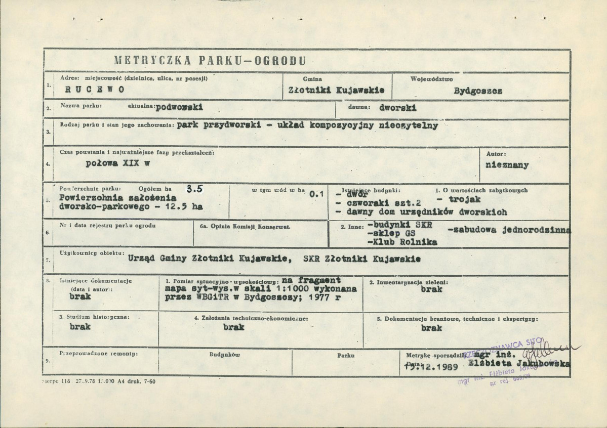 EP - Ewidencja parkowa, skan nr 7