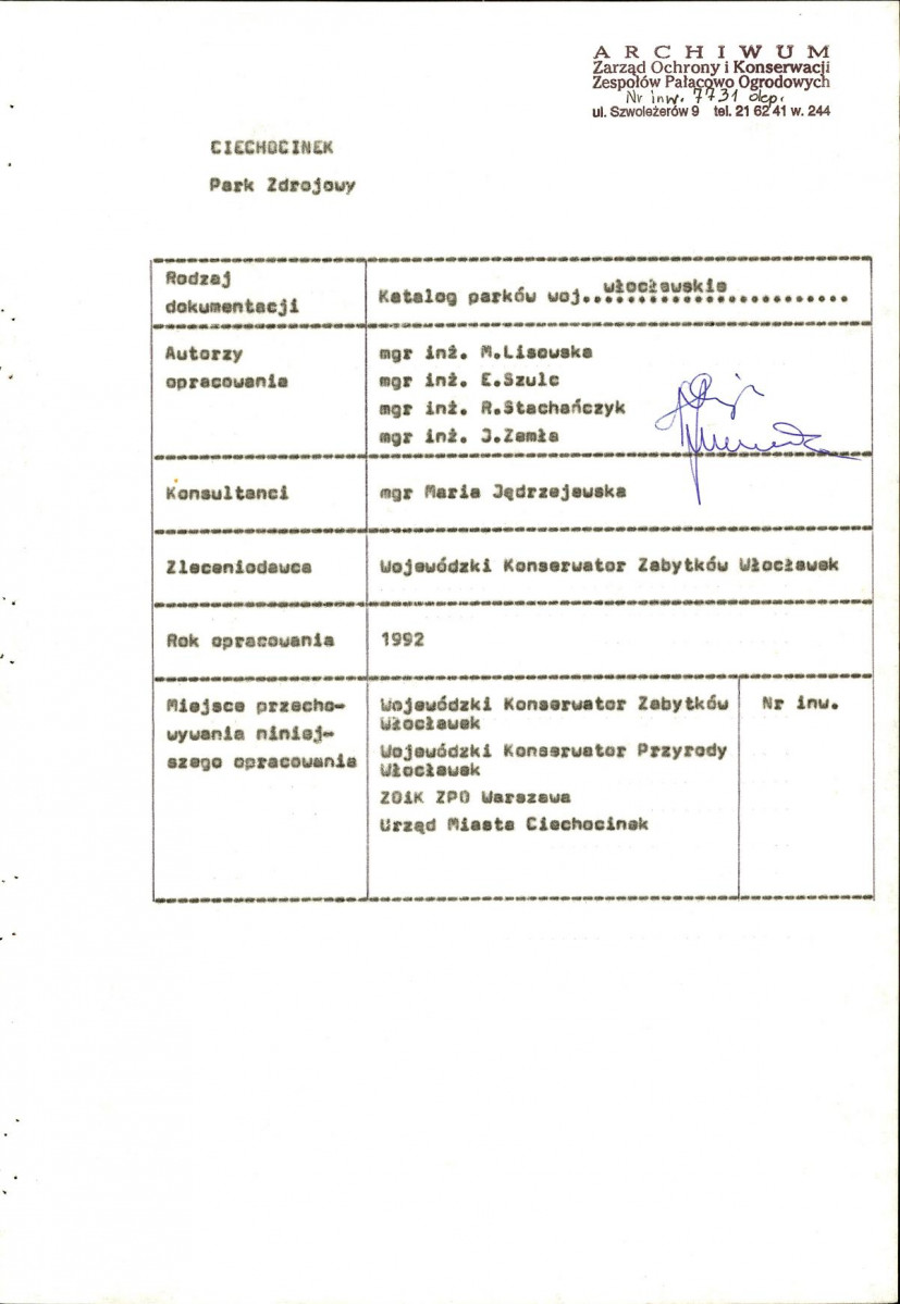Ewidencja parkowa, skan nr 6