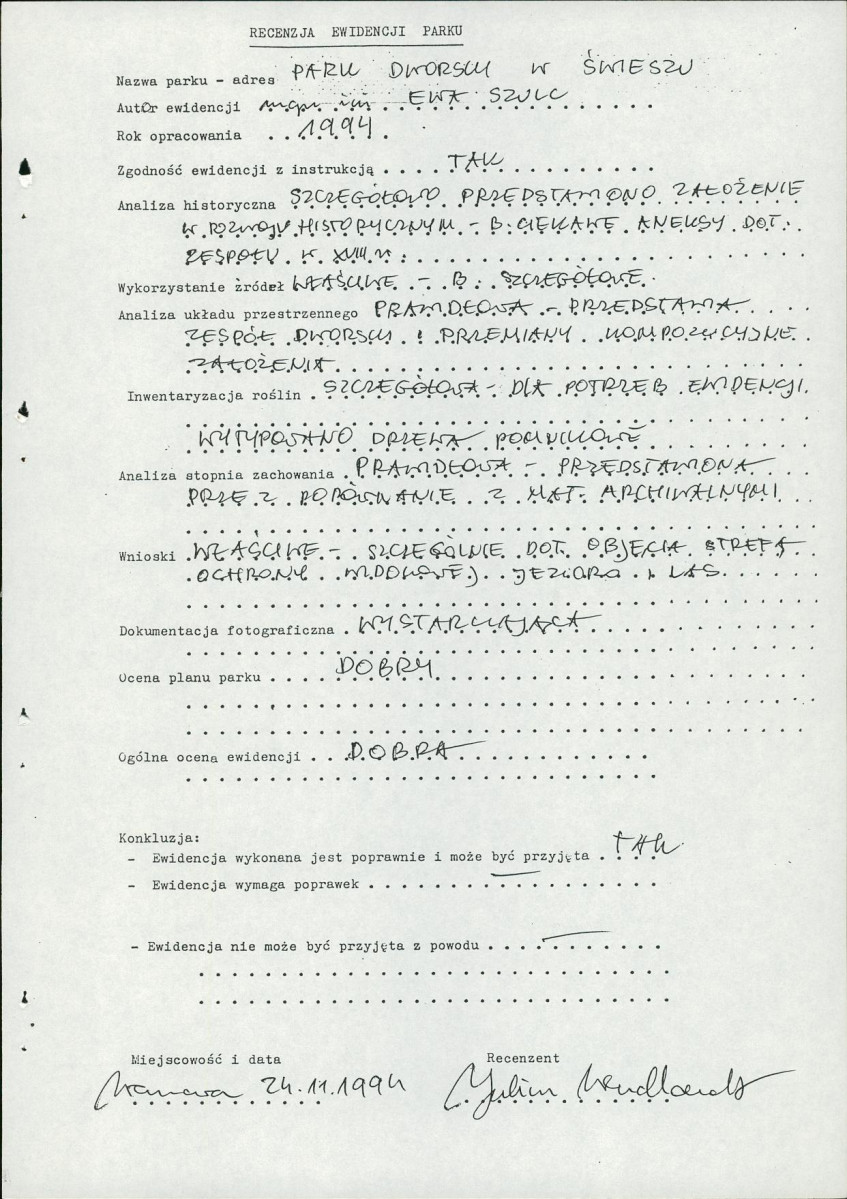 Ewidencja parkowa, skan nr 6