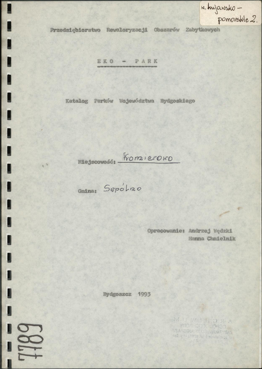 EP - Ewidencja parkowa, skan nr 1