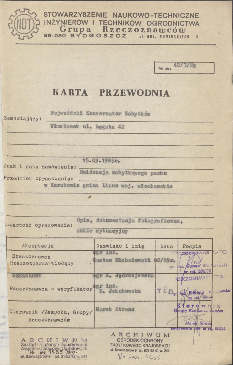EP - Ewidencja parkowa, skan nr 4
