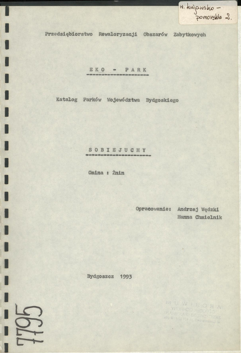 EP - Ewidencja parkowa, skan nr 1