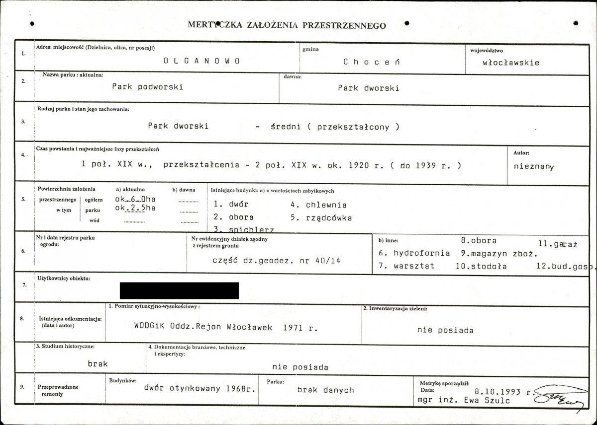 Ewidencja parkowa, skan nr 6