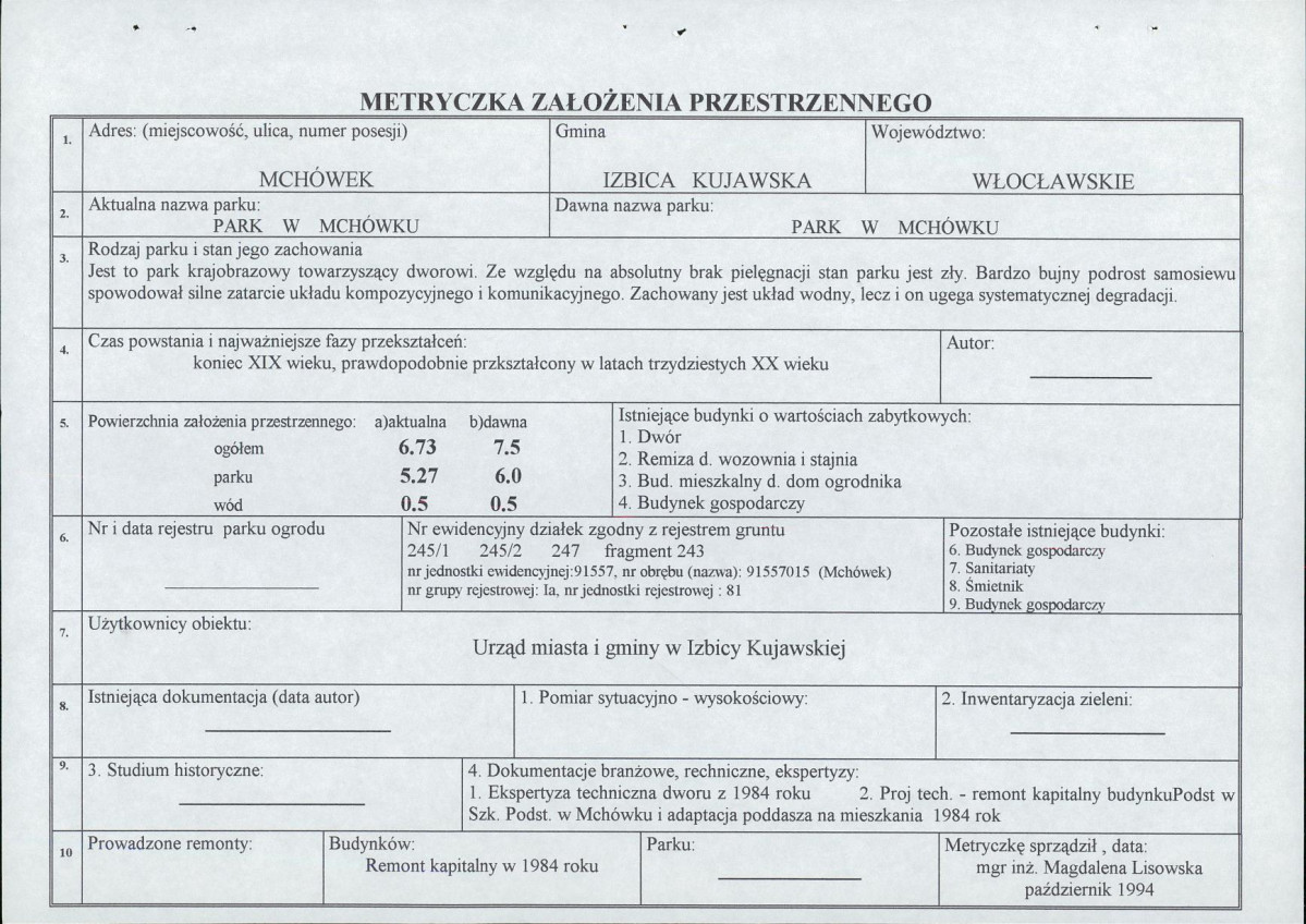 EP - Ewidencja parkowa, skan nr 6