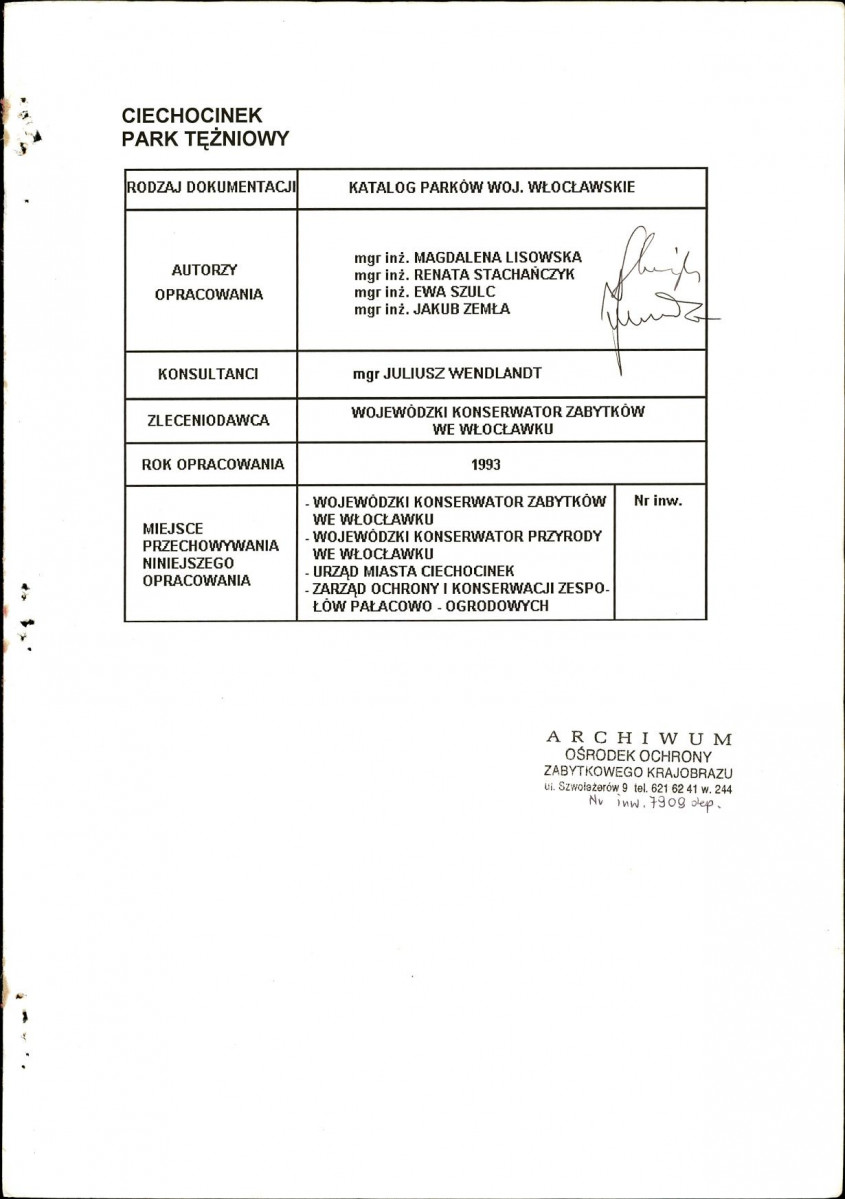 EP - Ewidencja parkowa, skan nr 4
