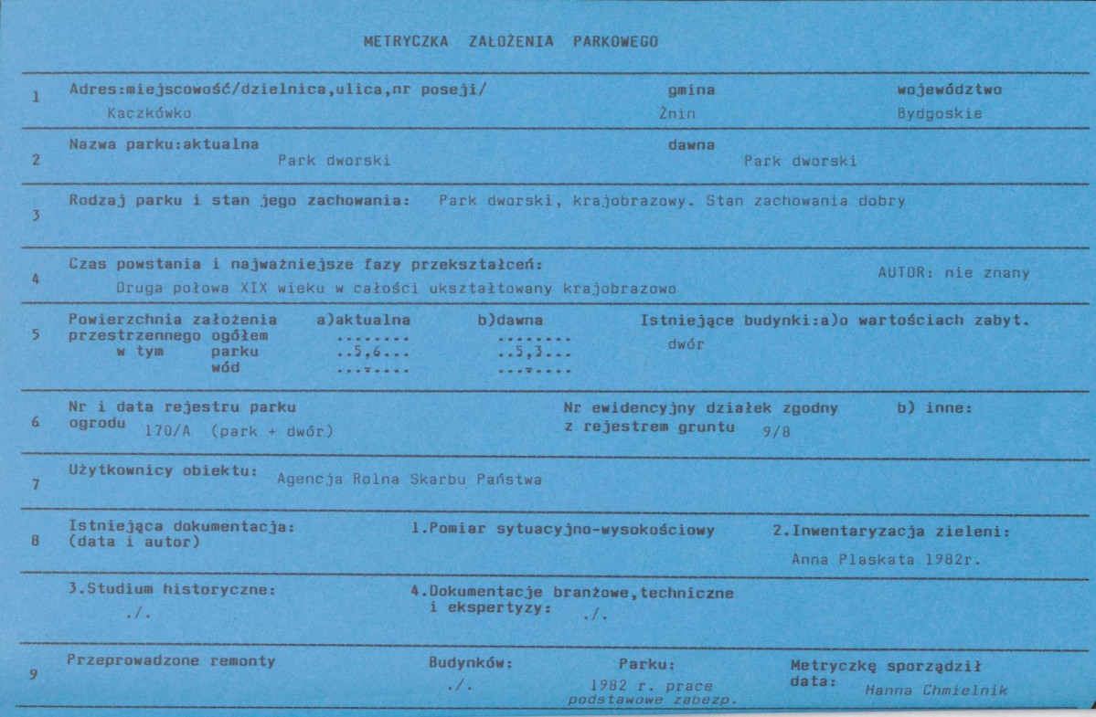 Ewidencja parkowa, skan nr 6