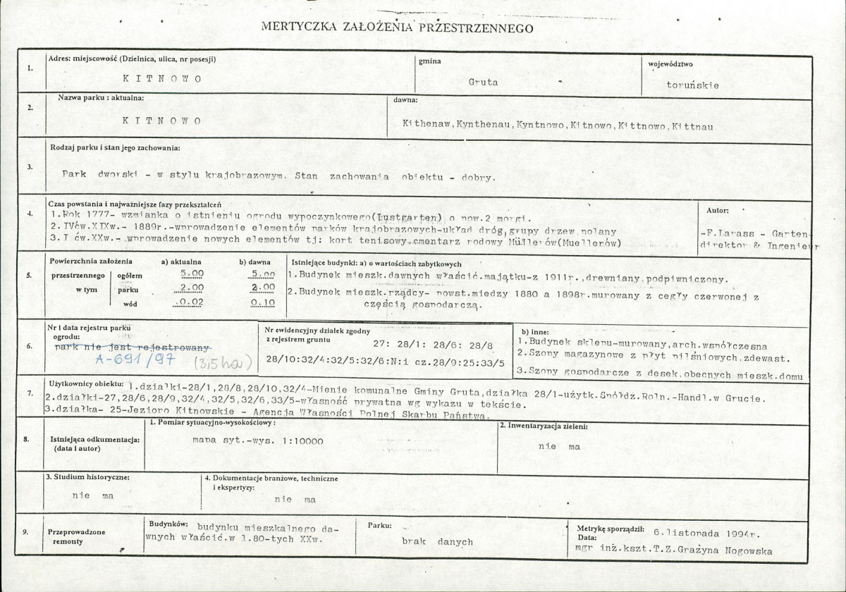EP - Ewidencja parkowa, skan nr 7
