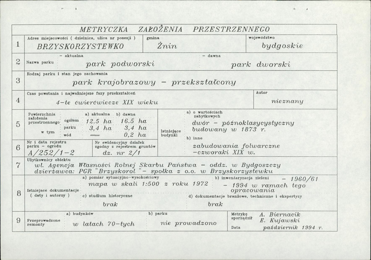 EP - Ewidencja parkowa, skan nr 8