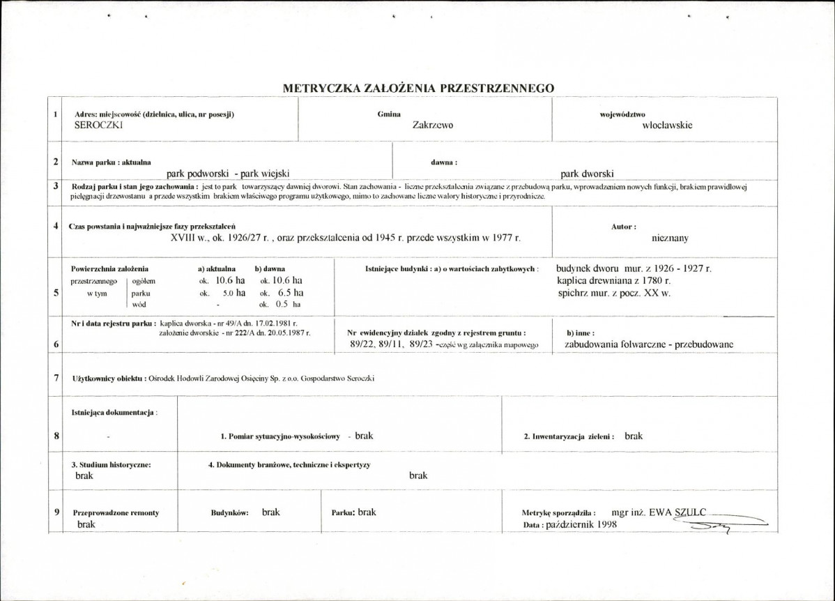 EP - Ewidencja parkowa, skan nr 6
