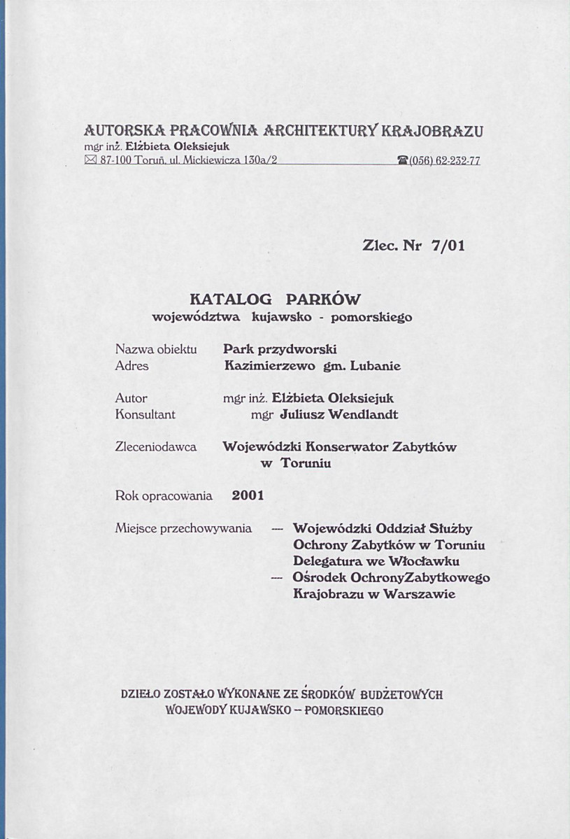 EP - Ewidencja parkowa, skan nr 2