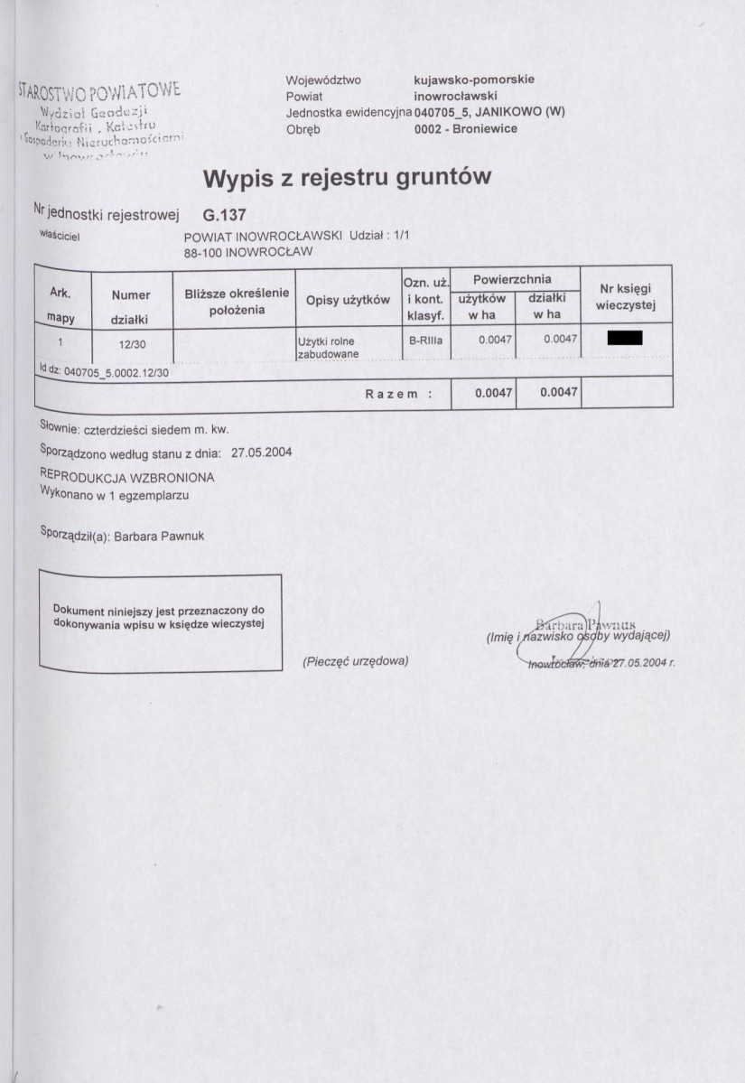 EP - Ewidencja parkowa, skan nr 30