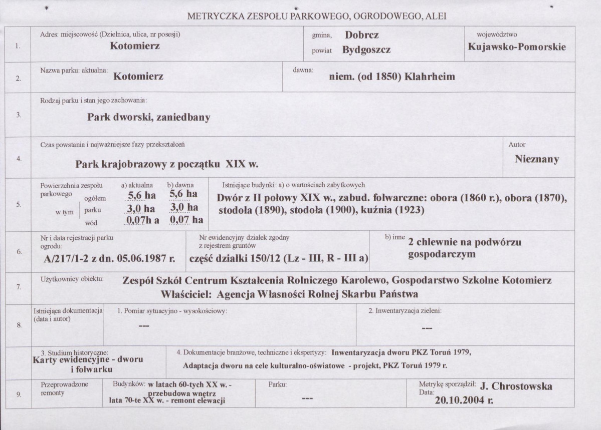 EP - Ewidencja parkowa, skan nr 5