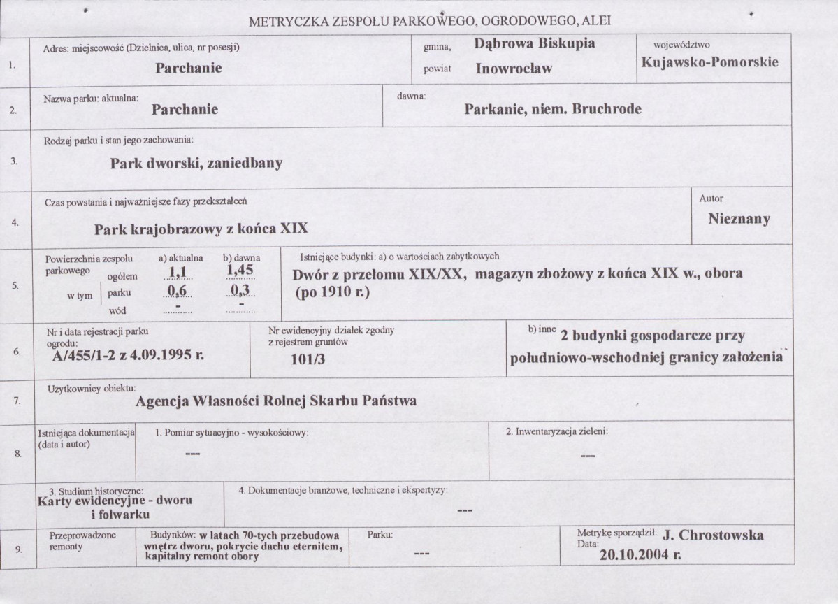 EP - Ewidencja parkowa, skan nr 5