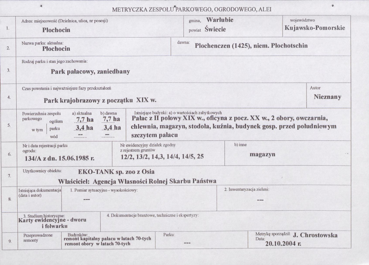EP - Ewidencja parkowa, skan nr 5