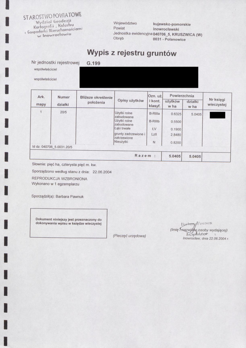 Ewidencja parkowa, skan nr 5
