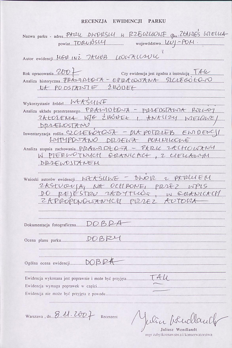 EP - Ewidencja parkowa, skan nr 2