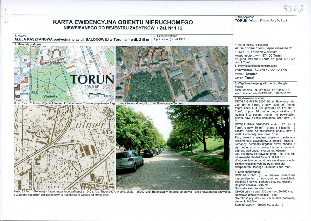 KEZN - Karta obiektu niewpisanego do rejestru, skan nr 1