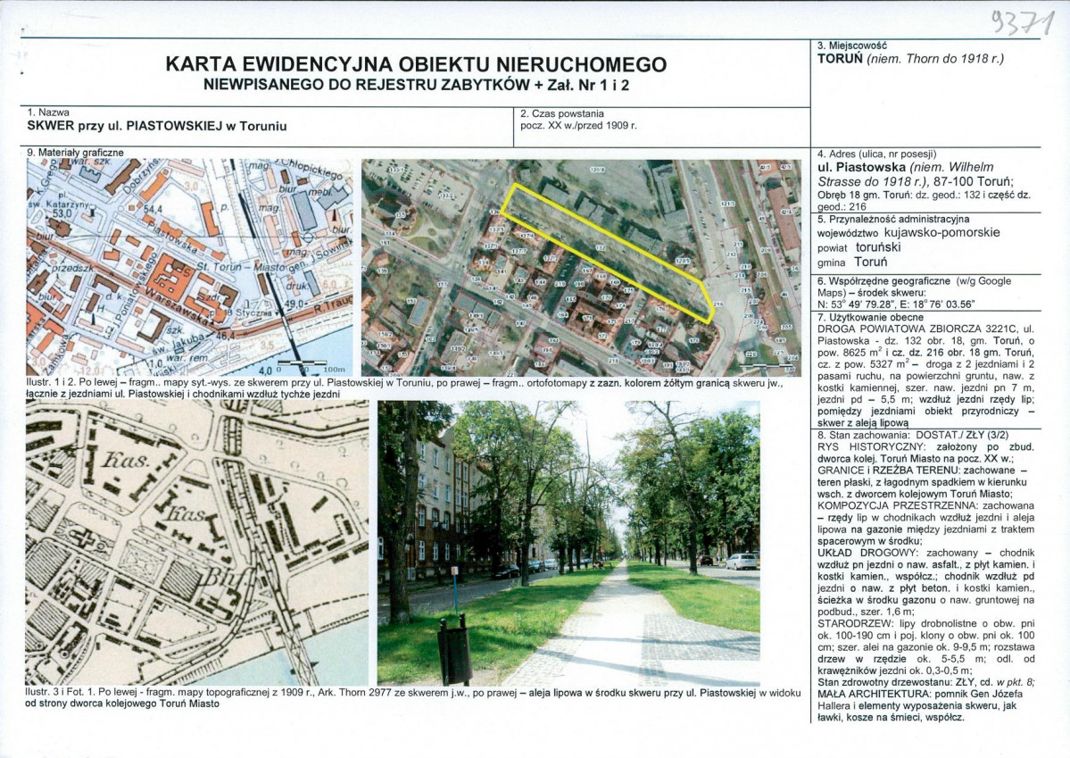 KEZN - Karta obiektu niewpisanego do rejestru, skan nr 1