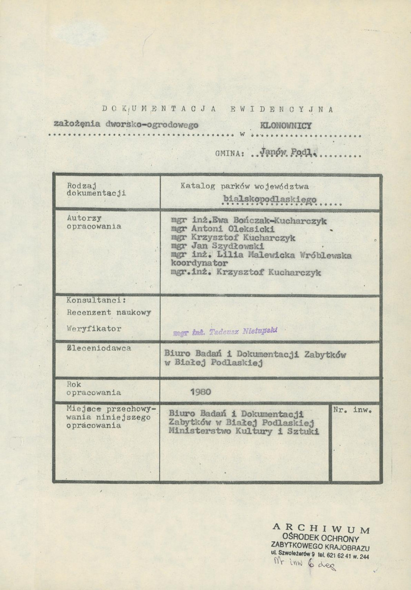 Ewidencja parkowa, skan nr 4